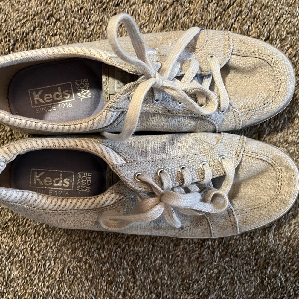 Keds Light Gray Lace-Up Sneakers